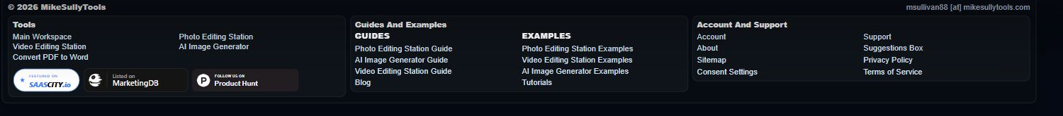 Footer links for AI image examples and related guide pages.