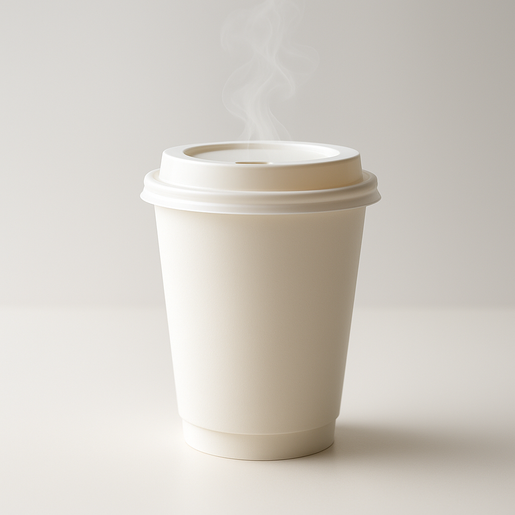 AI Studio V2 Pro reference edit workflow result showing a cleaned ecommerce coffee cup image on a simple studio background