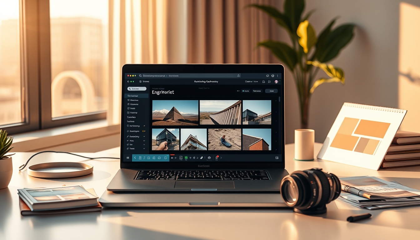 AI Studio V2 Pro text to image workflow result showing a polished browser creative workspace on a modern desk