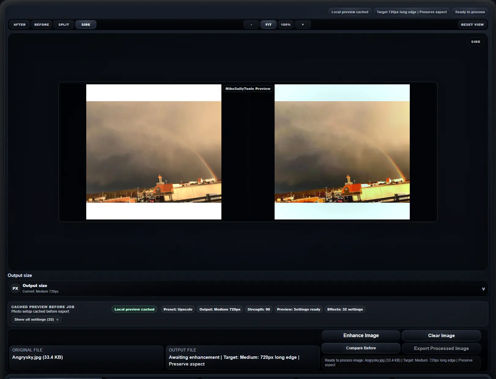 Photo Editing Station preview stage for examples route