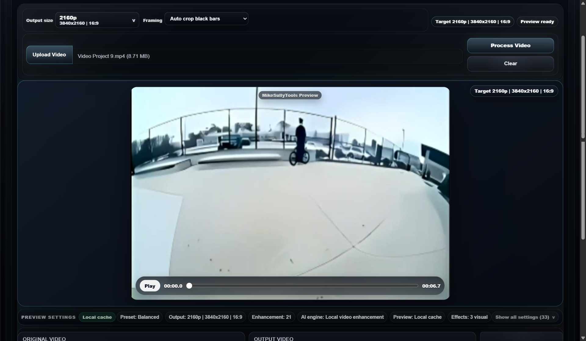 AI Video Studio framing control using Auto crop black bars
