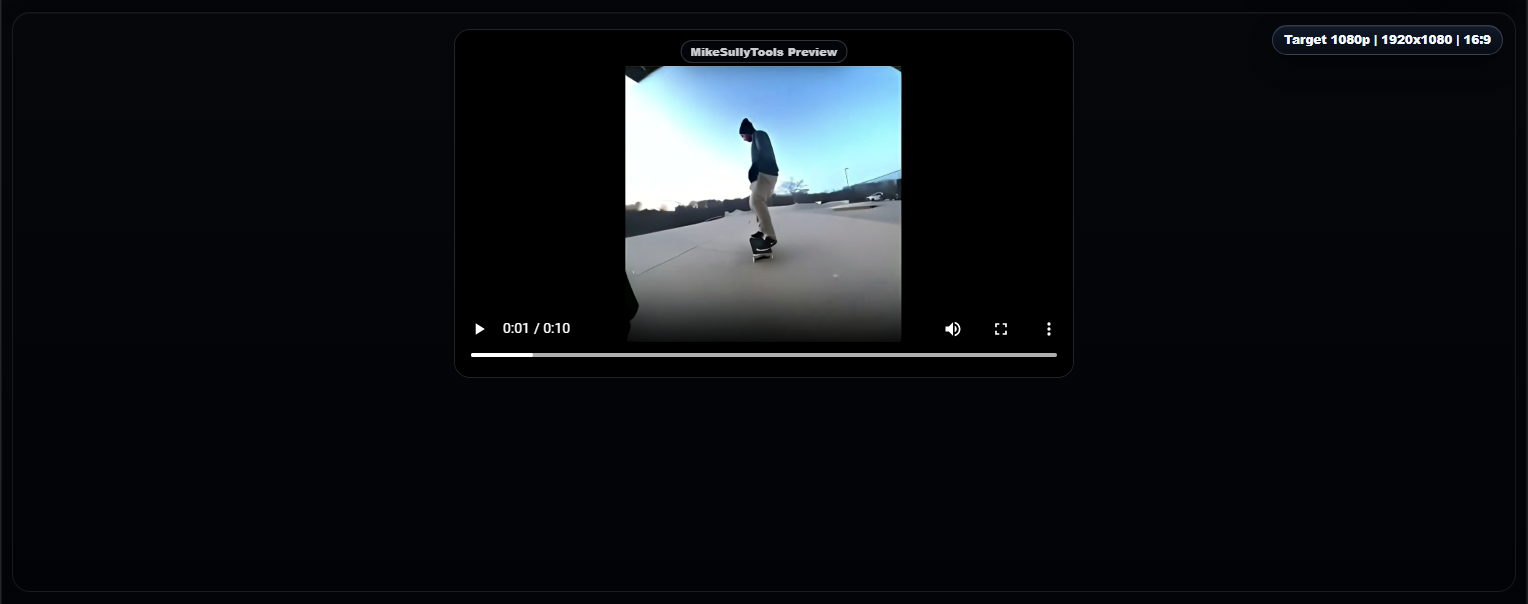 Video preview and export controls in MikeSullyTools