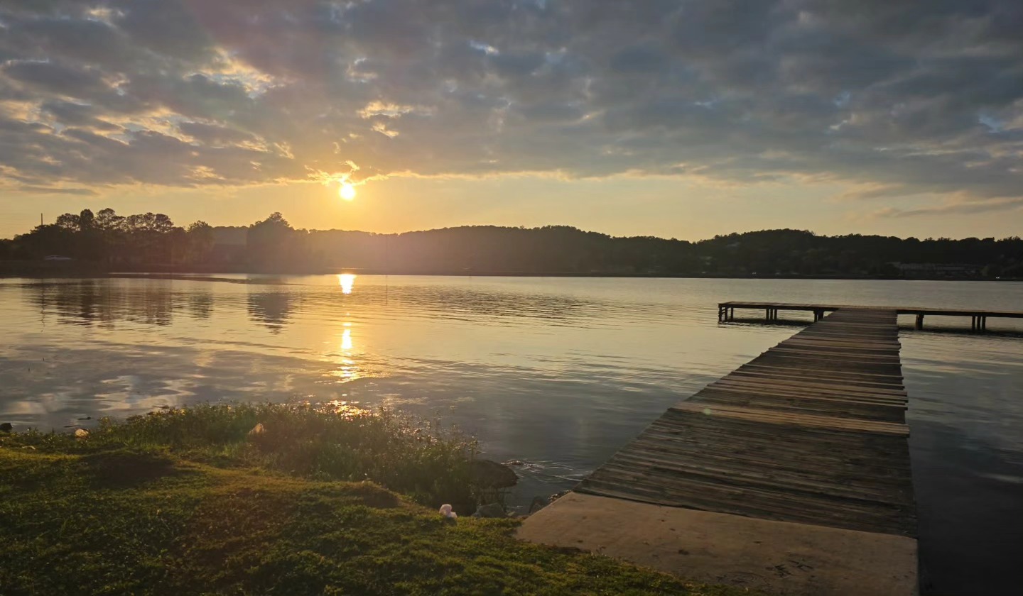 Enhanced sunset dock photo from Photo Editing Station