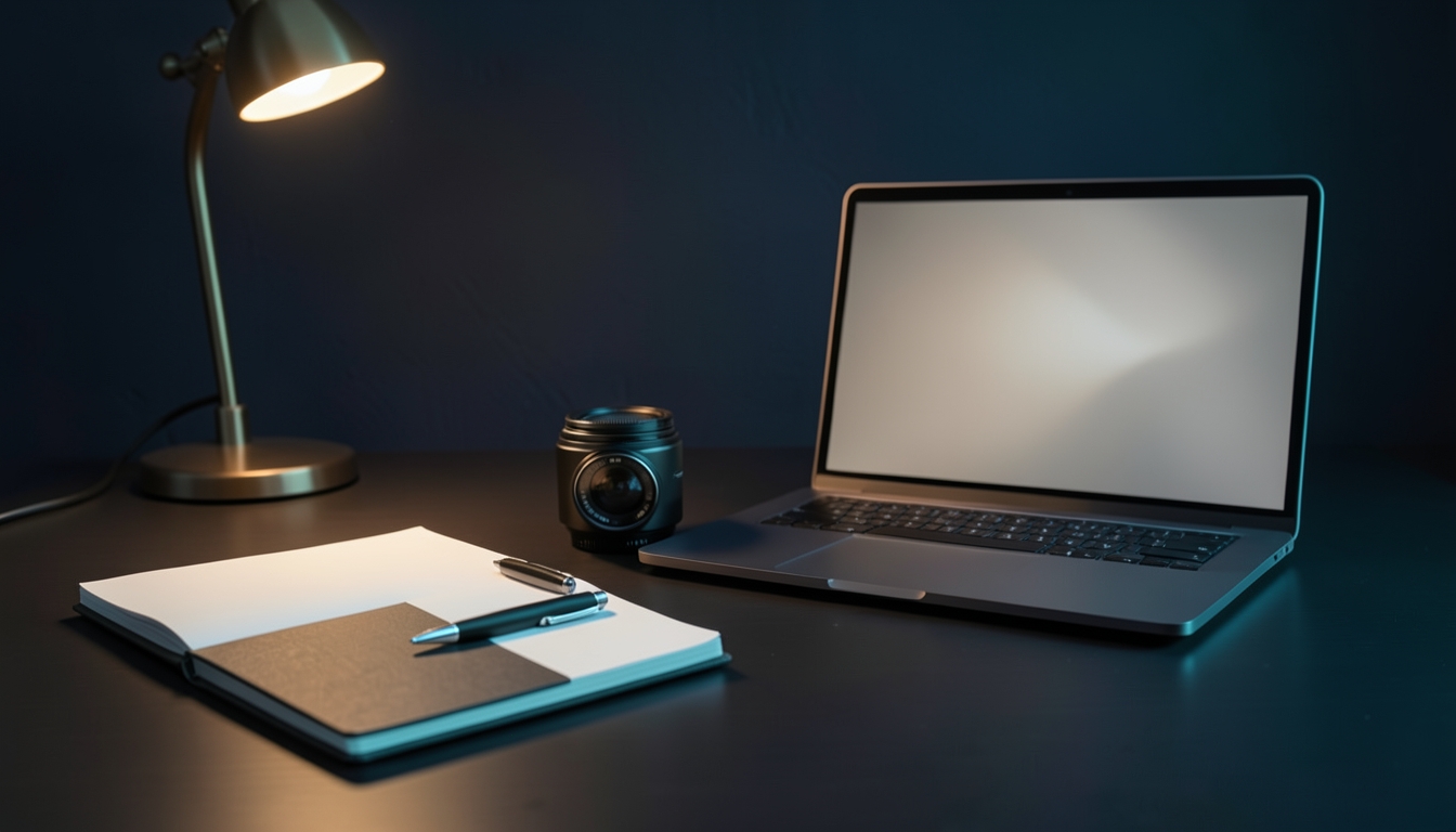 Notebook and laptop ready for a new creative workflow